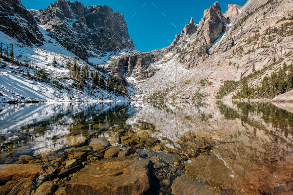 Emerald Lake, Rocky Mountains, Colorado, USA. - Stock Photo - Images