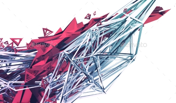 Abstract 3D Rendering of Polygonal Shape - Abstract 3D Renders