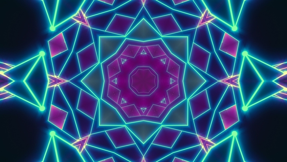 Disco Shows a Kaleidoscope Background - Seamless Flight in a Retro 80s ...