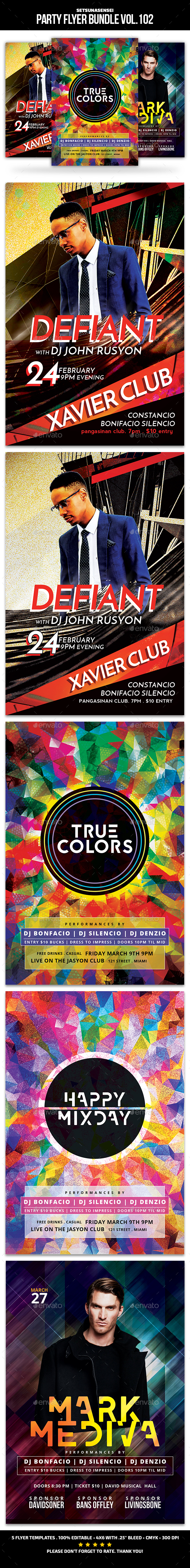Party Flyer Bundle Vol.102 - Events Flyers