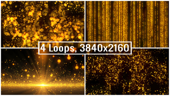 Golden Particles Backgrounds 4K
