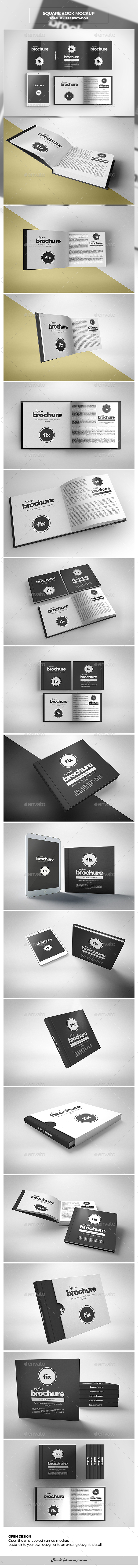 Square Book Mock-Up - Books Print