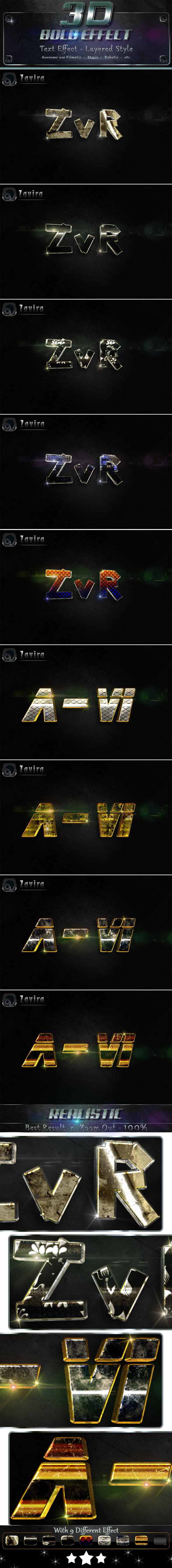 3D Text Bold Effect 1 - Text Effects Styles