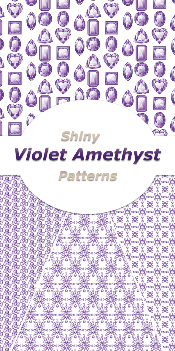 Shiny Violet Amethyst Patterns - Abstract Textures / Fills / Patterns