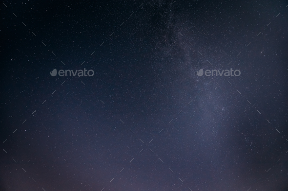Night View Of Natural Glowing Stars Of Milky Way. Night Starry S - Stock Photo - Images