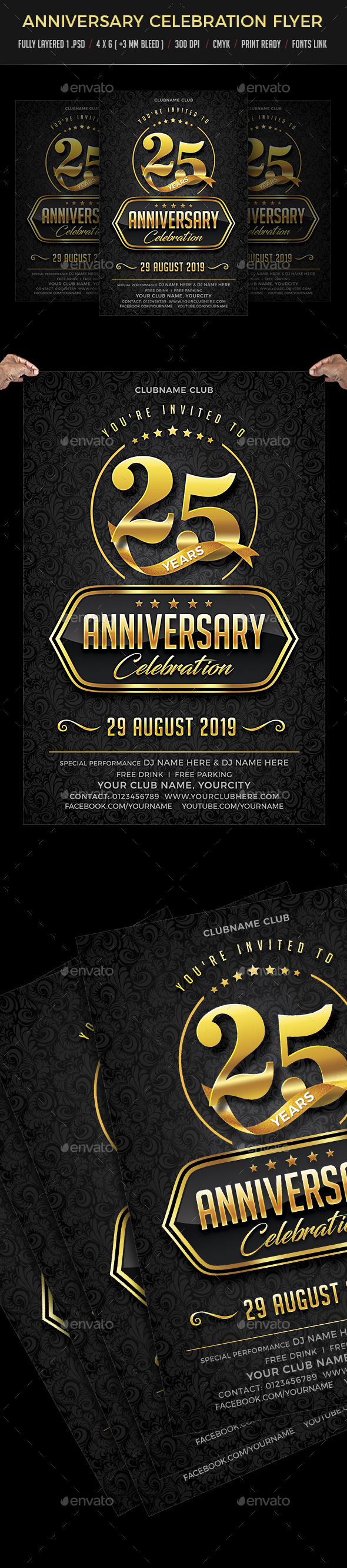 Anniversary Flyer - Clubs & Parties Events