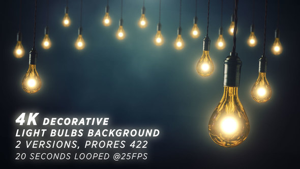 Decorative Light Bulbs Dark Blue Background By Uft Videohive