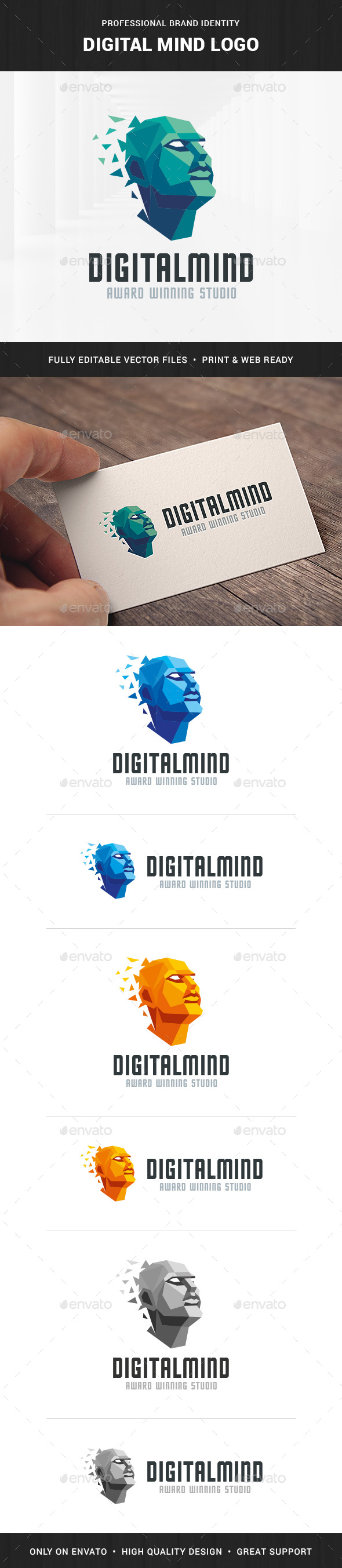 Digital Mind Logo Template - Humans Logo Templates