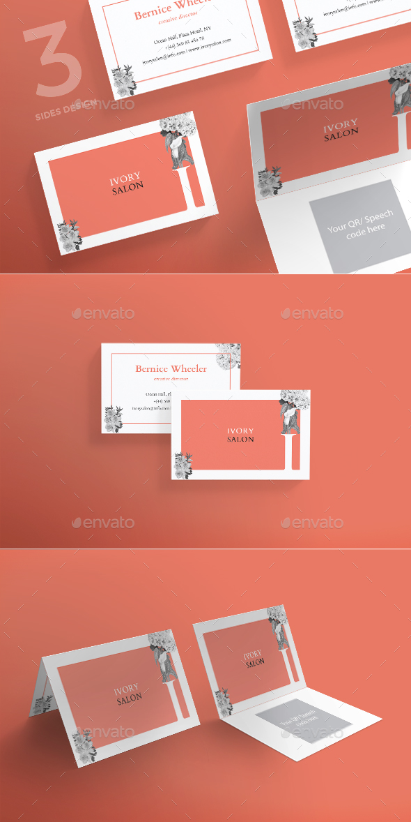 Ivory Beauty Salon Business Card - Corporate Business Cards