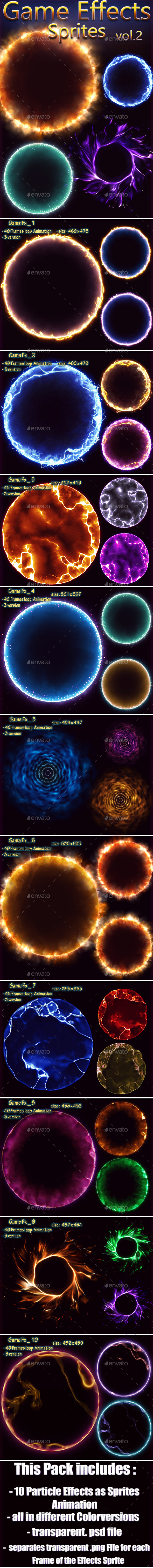 Game Effects Sprites Vol 2 - Sprites Game Assets