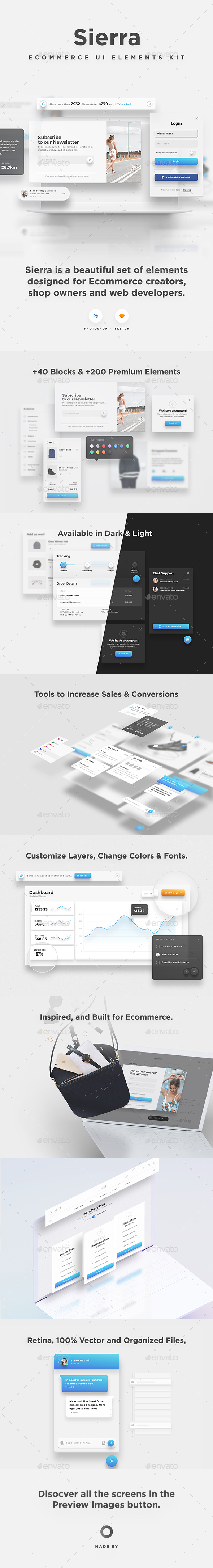 Sierra - Ecommerce Web Tools & Elements UI Kit - User Interfaces Web Elements