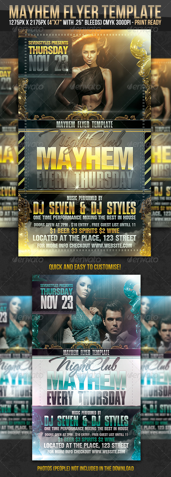 Mayhem Flyer Template - Clubs & Parties Events