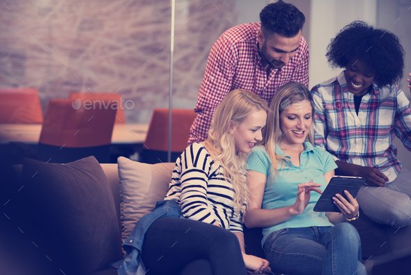 Multiethnic startup business team on meeting - Stock Photo - Images