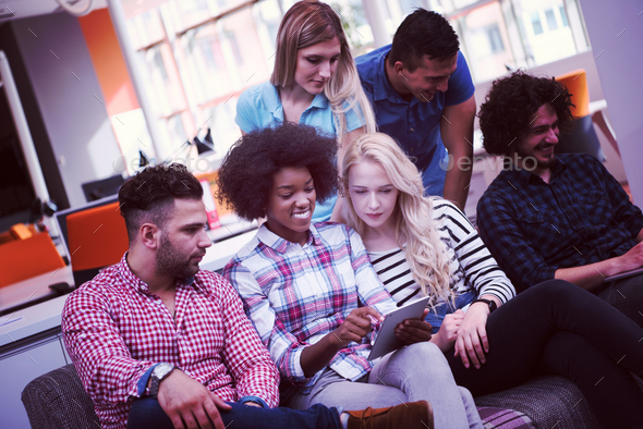 Multiethnic startup business team on meeting - Stock Photo - Images