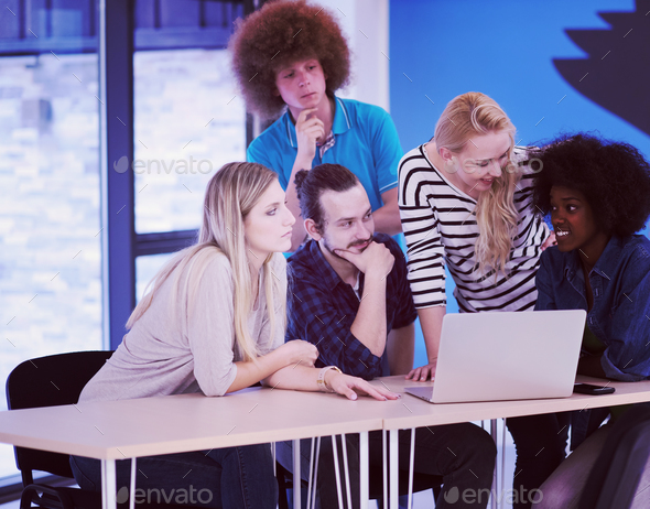 Multiethnic startup business team on meeting - Stock Photo - Images