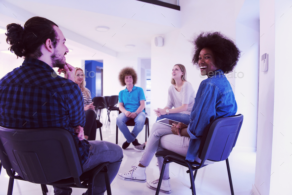 Multiethnic startup business team on meeting - Stock Photo - Images