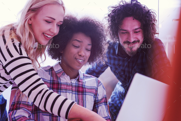 Multiethnic startup business team on meeting - Stock Photo - Images
