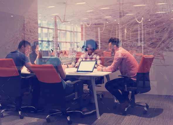 Multiethnic startup business team on meeting - Stock Photo - Images