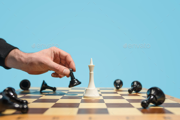 The chess board and game concept of business ideas and competition. - Stock Photo - Images