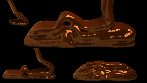 Chocolate Stream Falling Side View