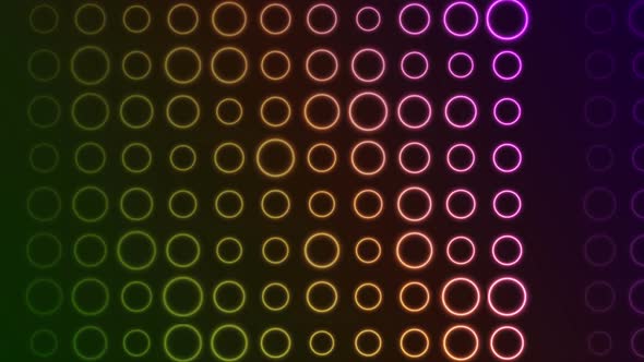 Bright Neon Geometric Circles