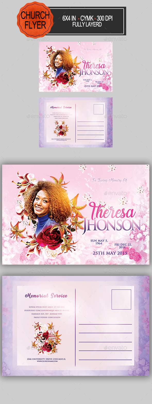 Funeral Program Postcard - Invitations Cards & Invites