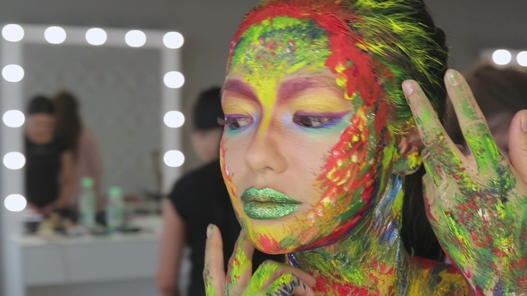 Girl Art Makeup Watercolor