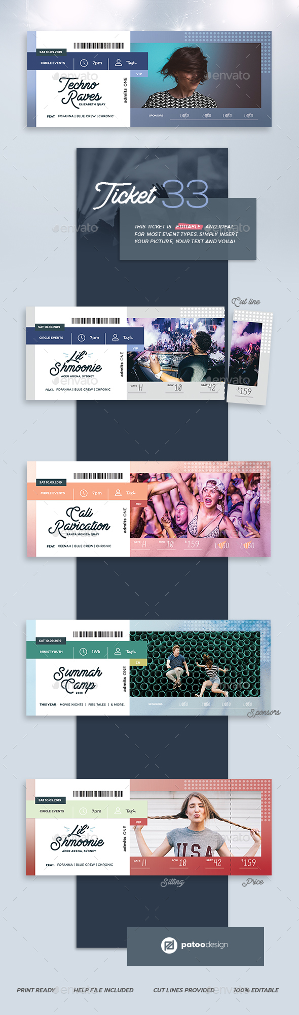 Event Tickets Template 33 - Miscellaneous Print Templates