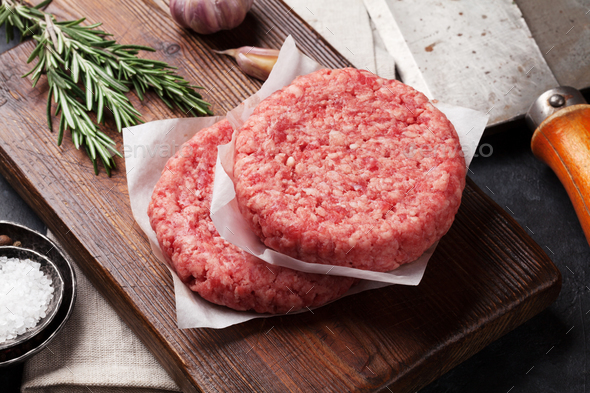 Raw Minced Beef Meat For Home Made Burgers Stock Photo By Karandaev