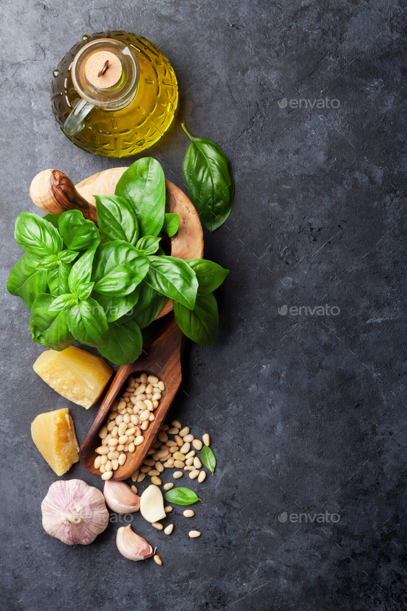Pesto sauce ingredients - Stock Photo - Images