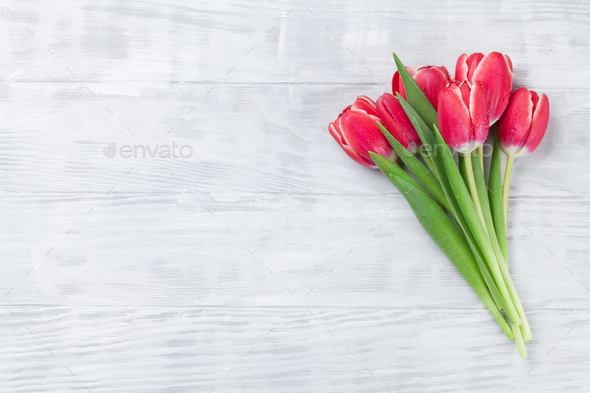 Red tulip flowers bouquet - Stock Photo - Images