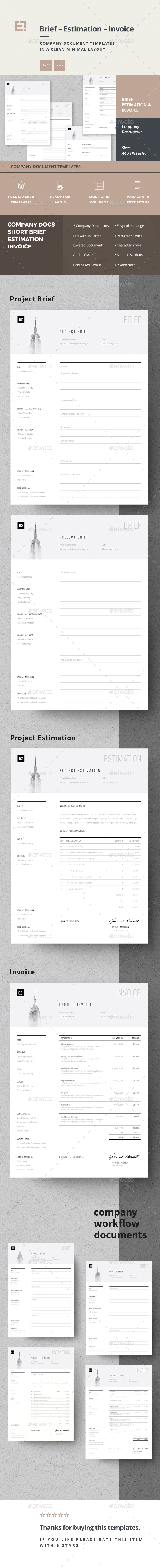 Invoice Estimation Brief - Proposals & Invoices Stationery