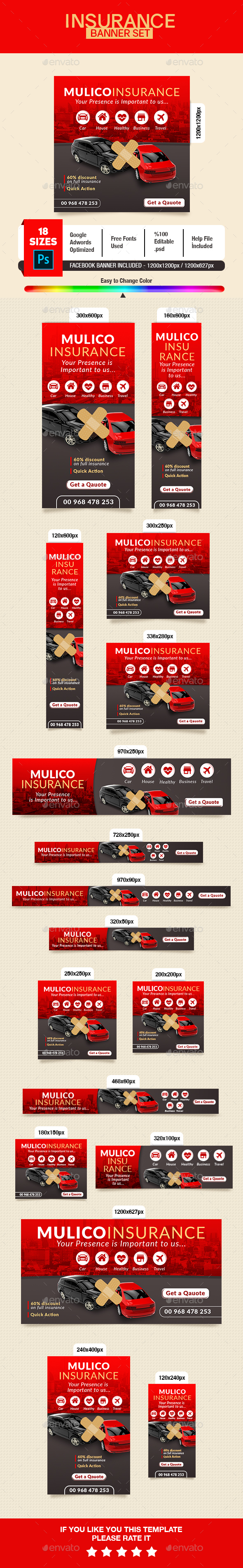 Insurance Banner - Banners & Ads Web Elements