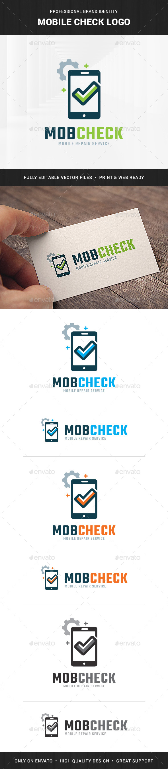 Mobile Check Logo Template - Objects Logo Templates