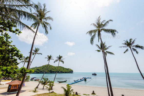 Sea and beach of Ko Wua Ta Lap - Stock Photo - Images
