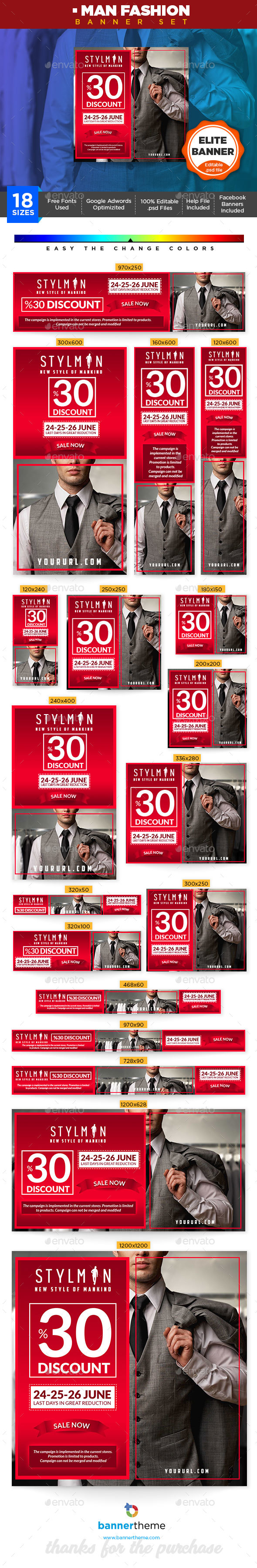 Man Fashion Banner - Banners & Ads Web Elements