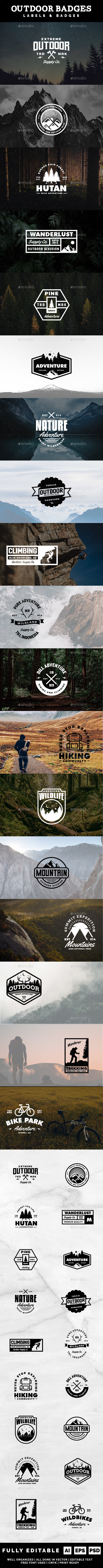 Adventure Labels and Badges Vol. 3 - Badges & Stickers Web Elements