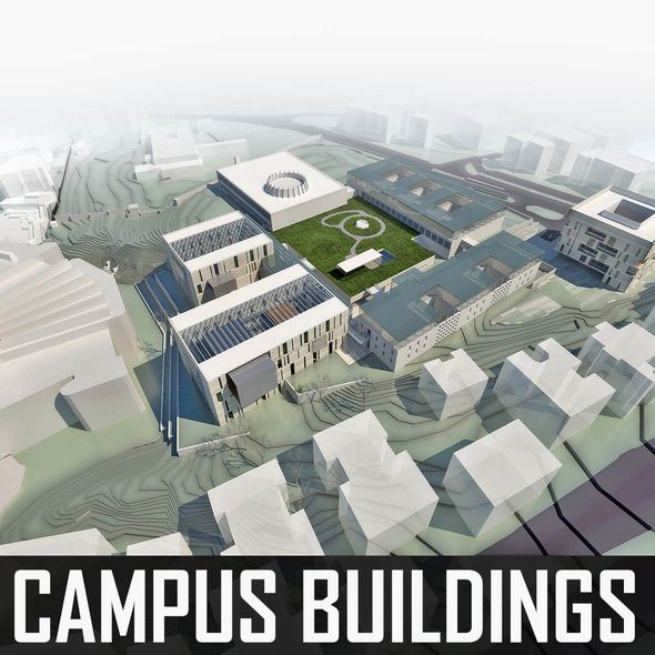 Campus Buildings Set - 3Docean 21729053