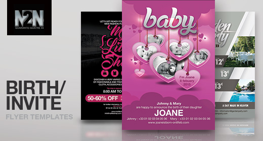 n2n44 birth and invite templates