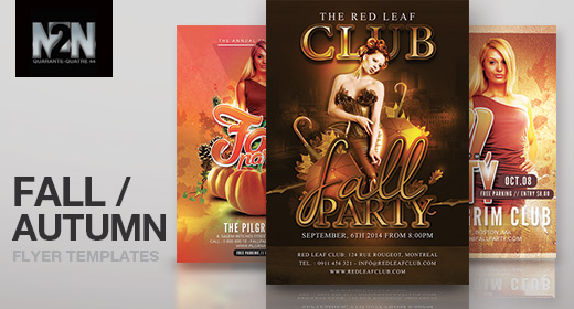 n2n44 fall and autumn flyer templates