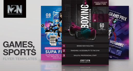 n2n44 games and sports flyer templates