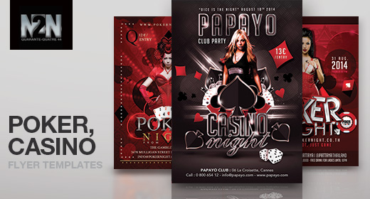 n2n44 casino and poker flyer templates