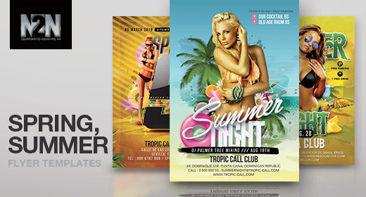 n2n44 spring and summer party flyer templates