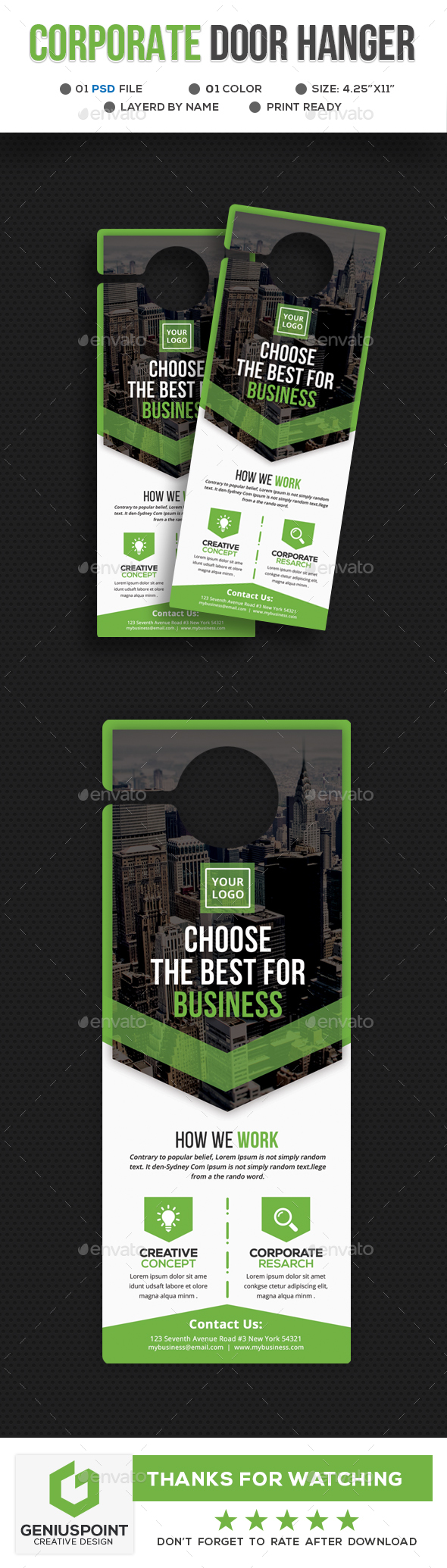 Corporate Door Hanger - Miscellaneous Print Templates