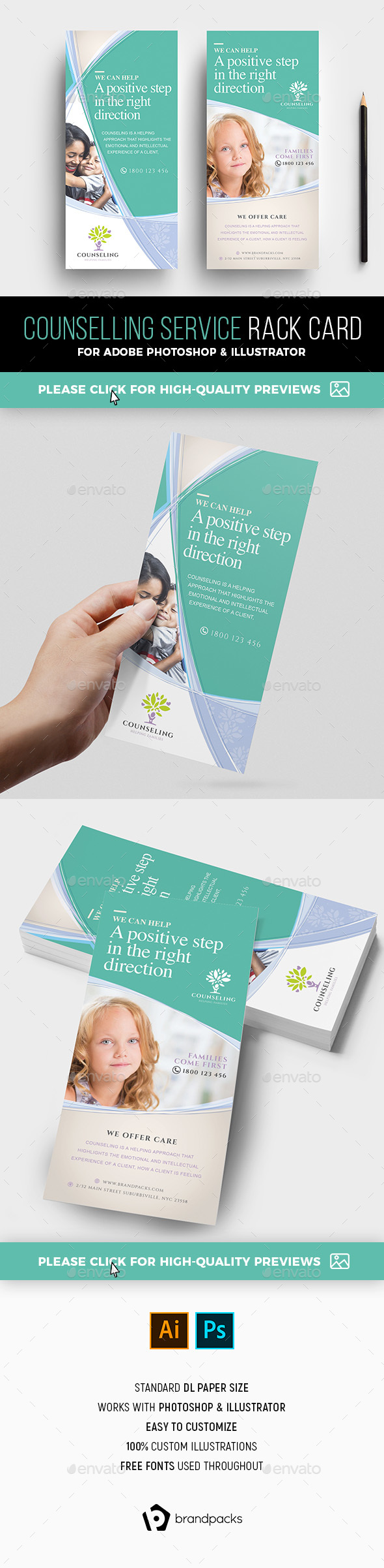 DL Counselling Rack Card Template