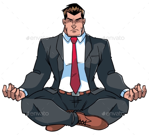Businessman Meditating Illustration - People Characters