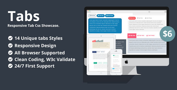 Tabs- Responsive Tab Css Showcase - CodeCanyon Item for Sale