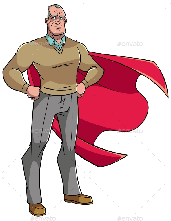 Super Grandpa Illustration - People Characters