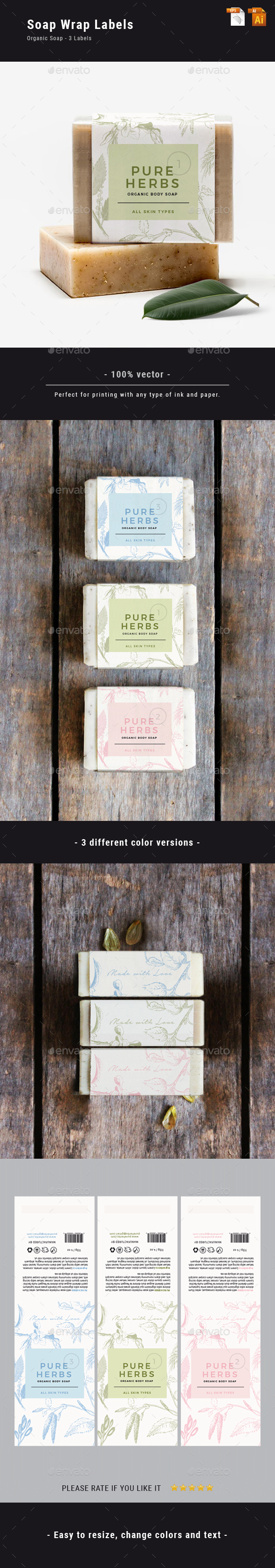 Organic Soap Label - Packaging Print Templates