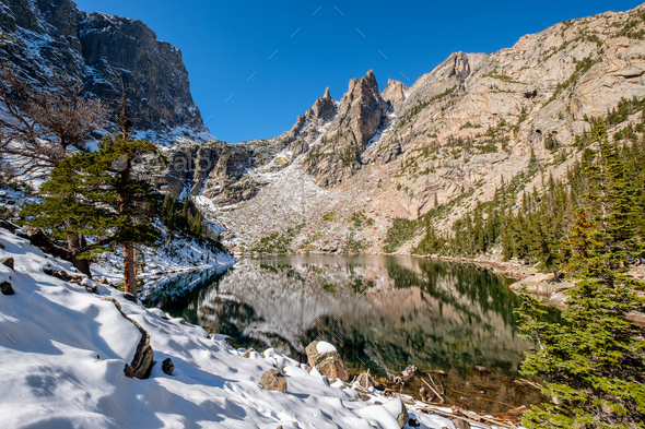 Emerald Lake, Rocky Mountains, Colorado, USA. - Stock Photo - Images